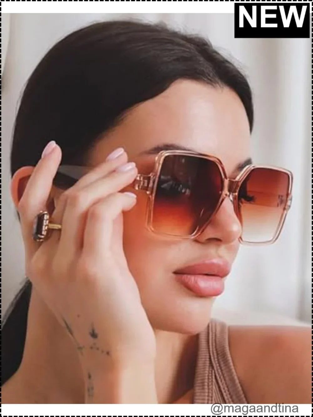 Oversized Square Sunglasses UV400 Protection Unisex Fashion Shades